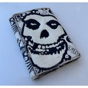 Vintage MISFITS‎ Fiend Skull Wallet Tri-Fold Snap Shut Leather Punk Rock RARE